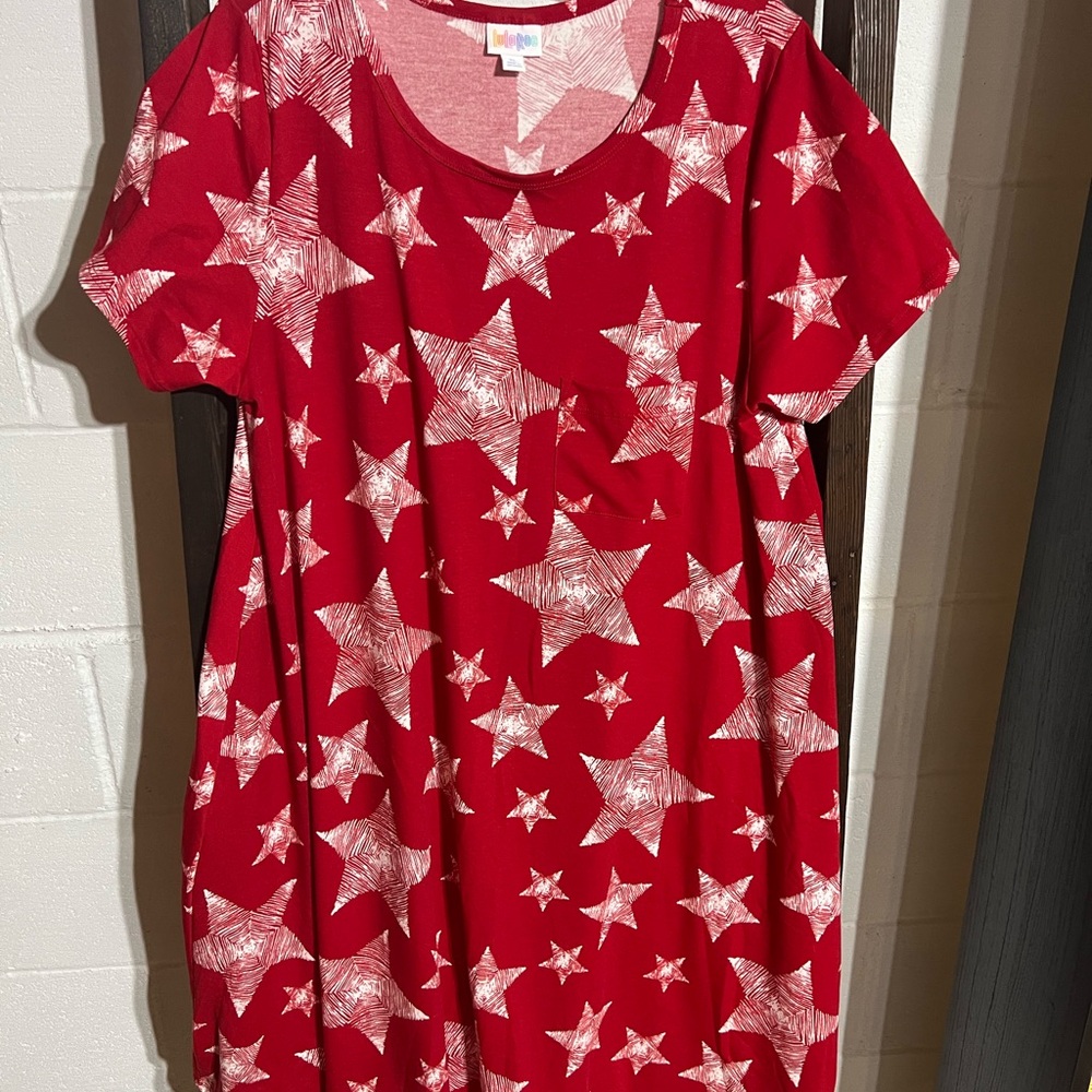 LuLaRoe Red and White Casual Sundress